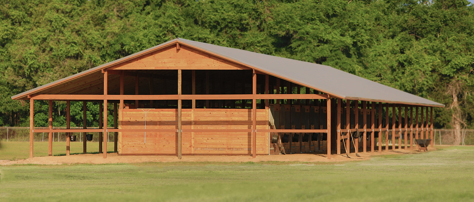The recently completed stable at the facility